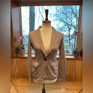 BCBG Max Azria Single-Button Knit Blazer Taupe XXS